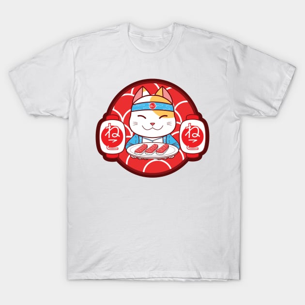 Sushi chef cat T-Shirt by Rentake